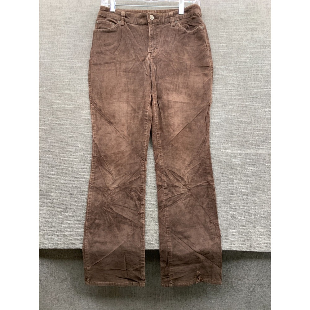 ST John's Bay Bootcut Pants Womens 4 Brown Corduroy Cotton Stretch Light Wash